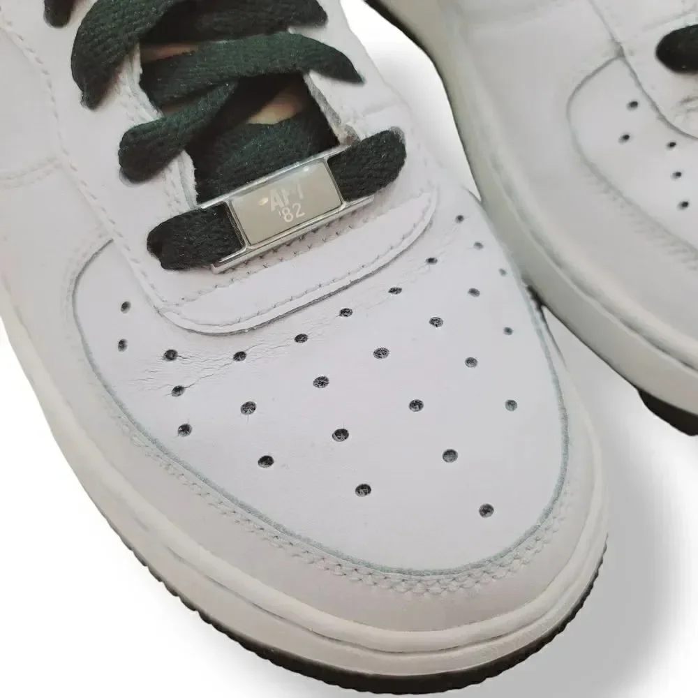 Vintage Y2K Nike Air Force 1 '07 White Dark Army Green Tweed 314192-132 Y5.5/ W7